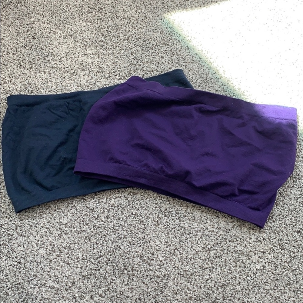1 navy & 1 purple gently used bandeau/ bralette